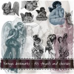 Vintage bookmarks - 40s Angels and cherubs - preview