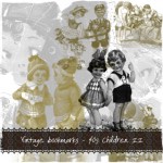 Vintage bookmarks - 40s Children II - preview